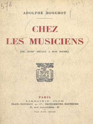 cover image of Chez les musiciens